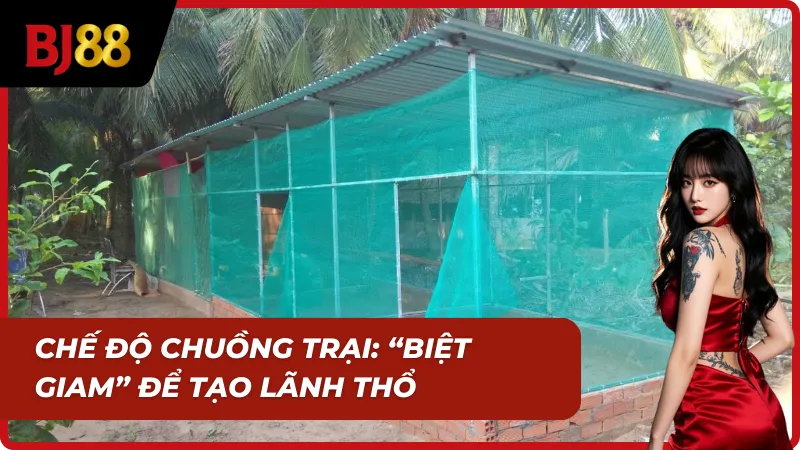 Mô hình chuồng gà nuôi tách biệt theo cách nuôi gà tơ mau cự